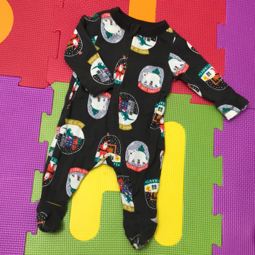 Newborn Old navy Christmas footie pjs